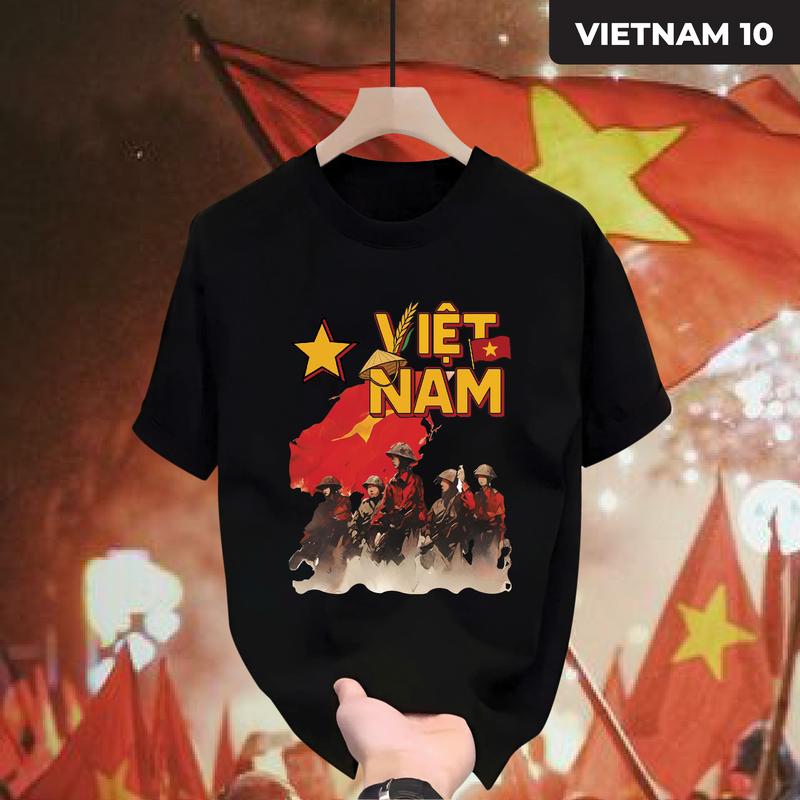 Áo thun Cổ tròn Việt Nam 10, Áo phông Việt Nam 10 đang Trend form Unisex nam nữ, chất liệu cao cấp, phong cách trẻ trung, cực chất, năng động Cotton GMV MANTINO BASIC 4