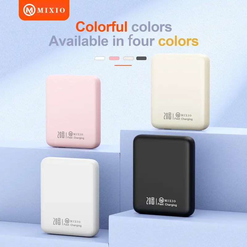 MIXIO MP-13 Mini Power Bank Magnetic Magsafe 20W Fast Charging Type C PD 5000 mAh Super Mini 6