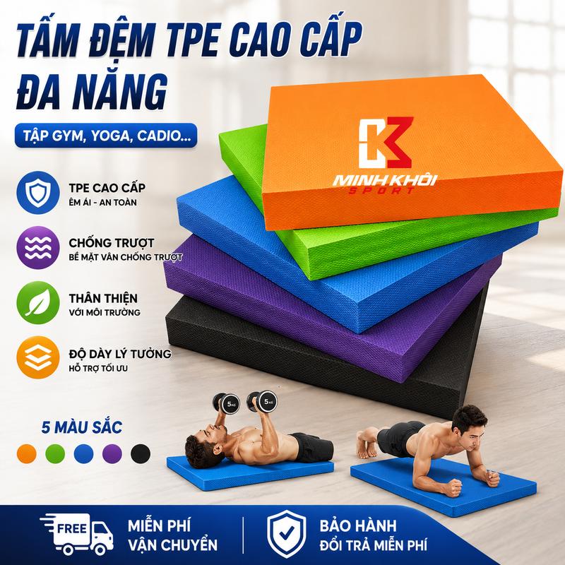 Tấm Đệm TPE Cao Cấp Siêu Dày, Mềm Mại, Đàn Hồi Tốt, Chống Trơn Trượt. Đệm Tập…