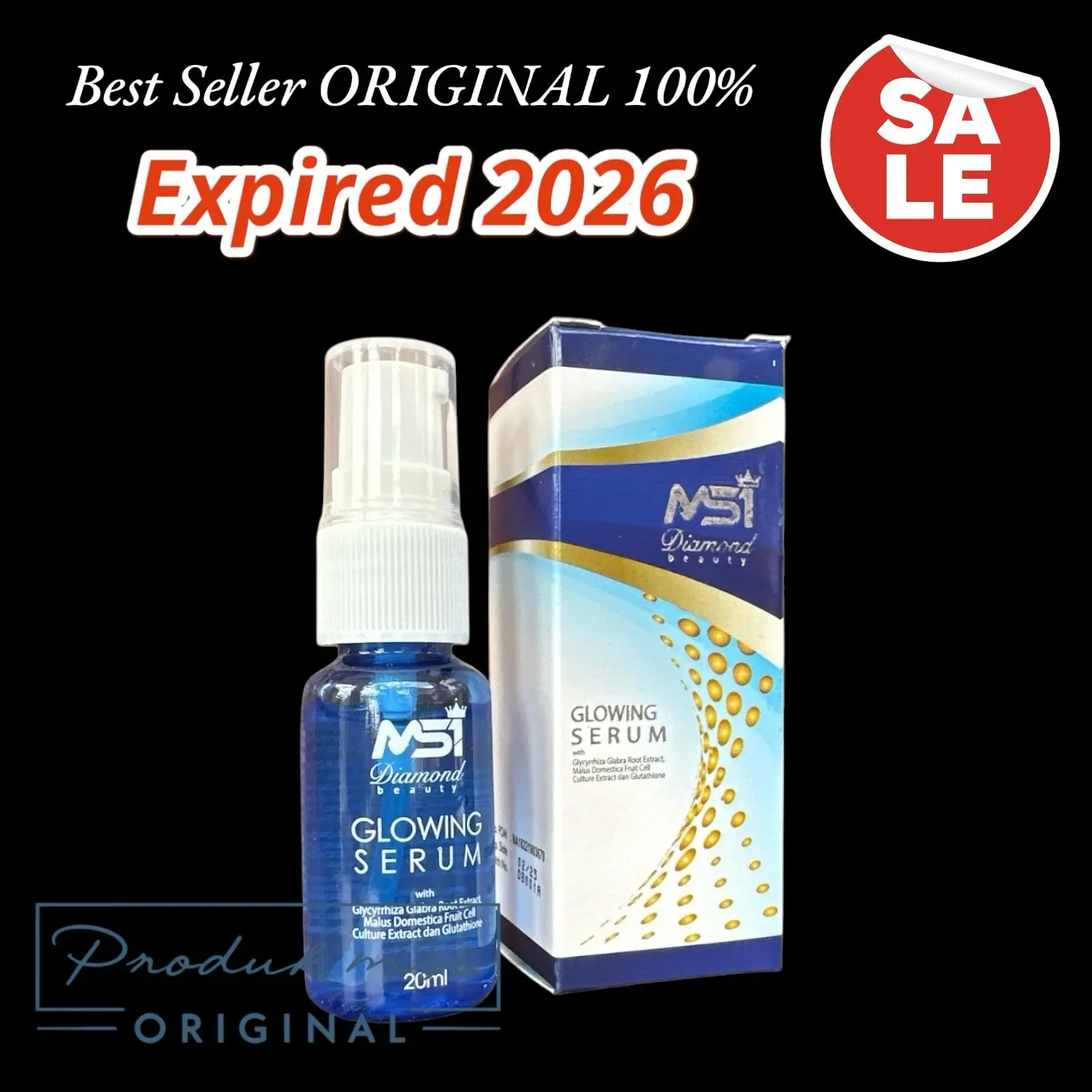 MSI GLOWING SERUM MSI PRODUK Serum Wajah BPOM Aging Pencerah Essence Hitam Kering Mencerahkan