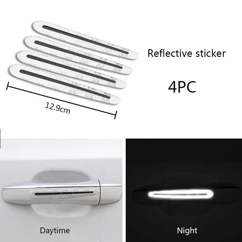 Sticker Reflective Gagang Pintu Mobil Car Scratch Resistant 4 PCS - 1184 Bumper sticker truck stiker  reflektif 1