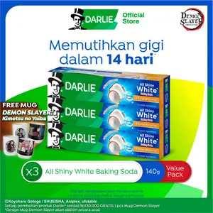 DARLIE All Shiny White Foamy Baking Soda Pasta Gigi 140 gr - Value Pack Isi 3 Pcs