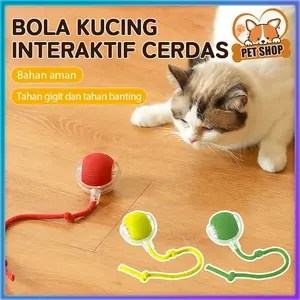 Mainan Bola Tali Kucing & Anjing/Mainan Peliharaan Interak/Cat Rolling Ball Mainan Listrik Cerdas