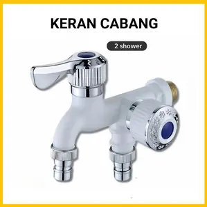 Keran Cabang Shower ABS / Kran Air Double Plastik Kamar Mandi Toilet WC 1/2 Inch