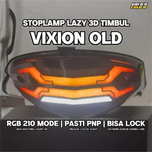 Stoplamp Lazy 3D Timbul Vixion Old RGB 210 mode 3in1