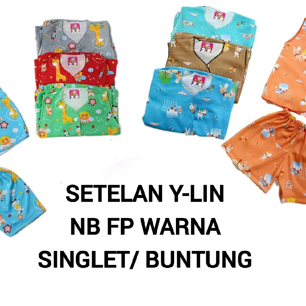 setelan y-lin nb fp warna singlet / buntung 0-6bulan