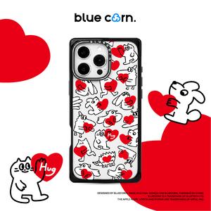Bluecorn Brown Sugar Pudding Heart Hug Right Angle  Cover Case for iPhone 16/15Pro Max 15  promax Protector Shockproof Protective Casing iphone  case frosting  phone Protection