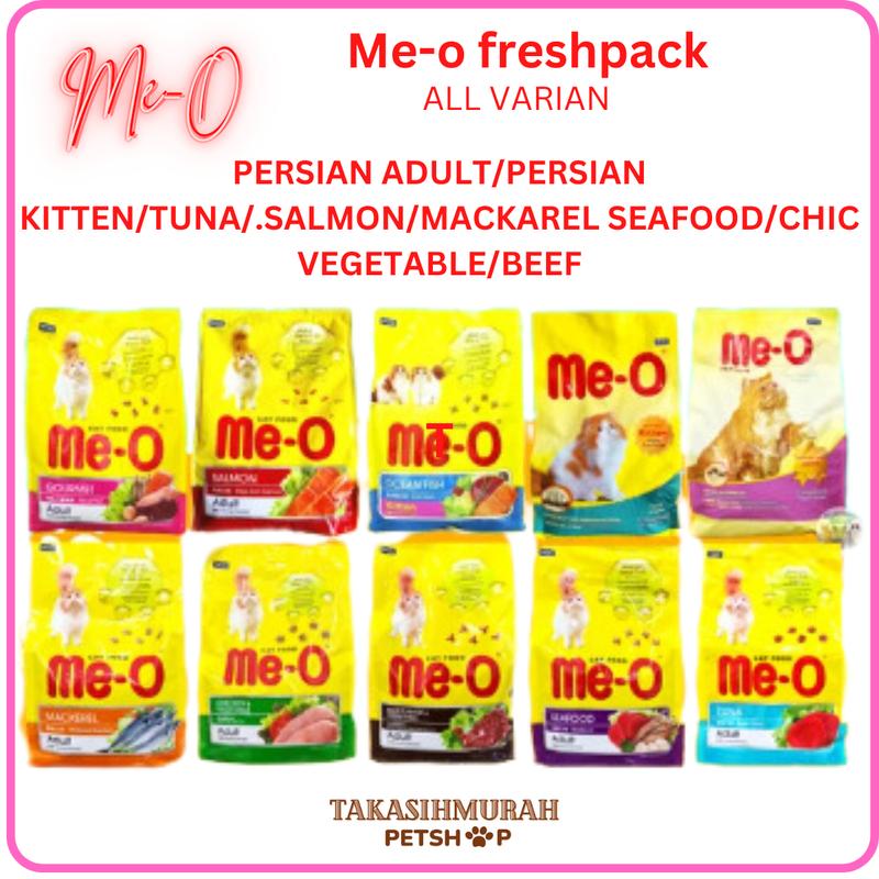 Me-o meo freshpack 1.1 persian adult / kiten persian / kitten ocean fish / meo  tuna mackarel salmon beef chicken vegetableetable gourmrnt ,meo repack 1kg 3