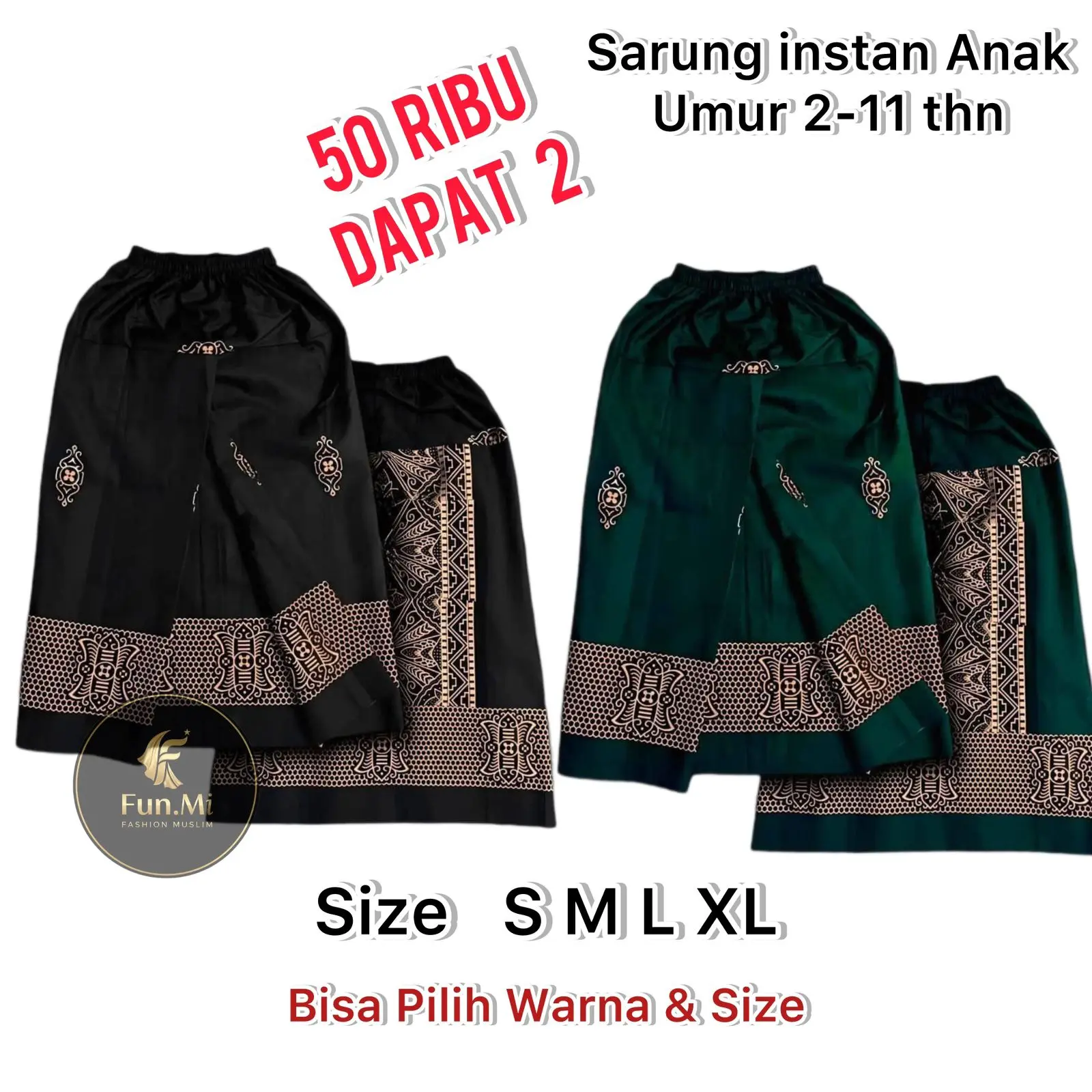 Paket Promo 50Rb Dapat 2 Sarung Instan Anak Laki laki Sarung Instan Anak Motif Muslim Paket Promo 50Rb Dapat 2 Sarung Instan Anak Laki laki Sarung Instan Anak Motif Muslim