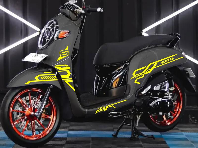 STRIPING CUTTING STICKER HONDA SCOOPY ALL NEW 2017 - 2021 UNIVERSAL LIS VARIASI STIKER Motorcycle 2