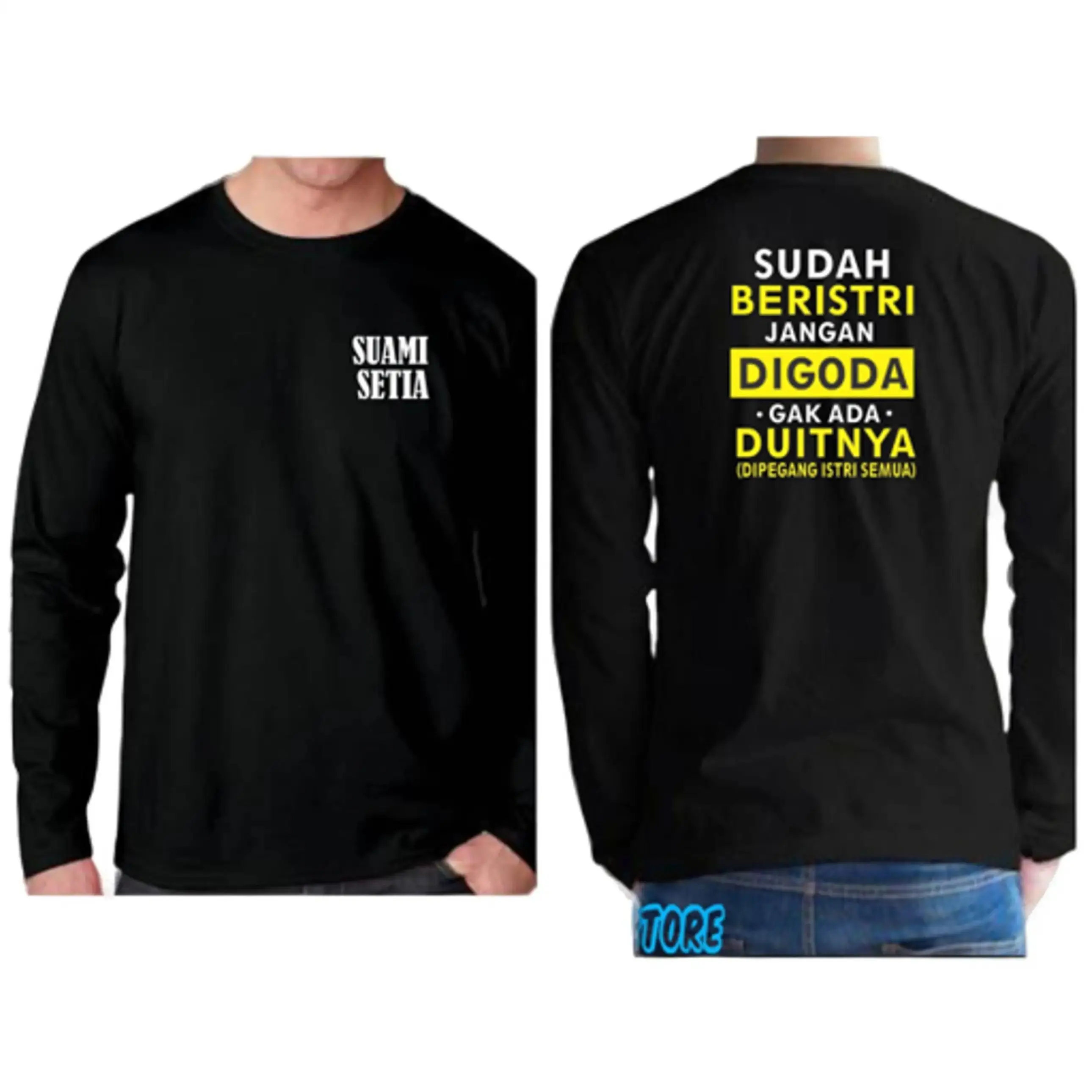 KAOS SUAMI SETIA / 470 / SUDAH BERISTRI JANGAN DIGODA GAK ADA DUITNYA DIPEGANG ISTRI SEMUA / Baju Cowok Lembut Sablon Combed Distro Keren