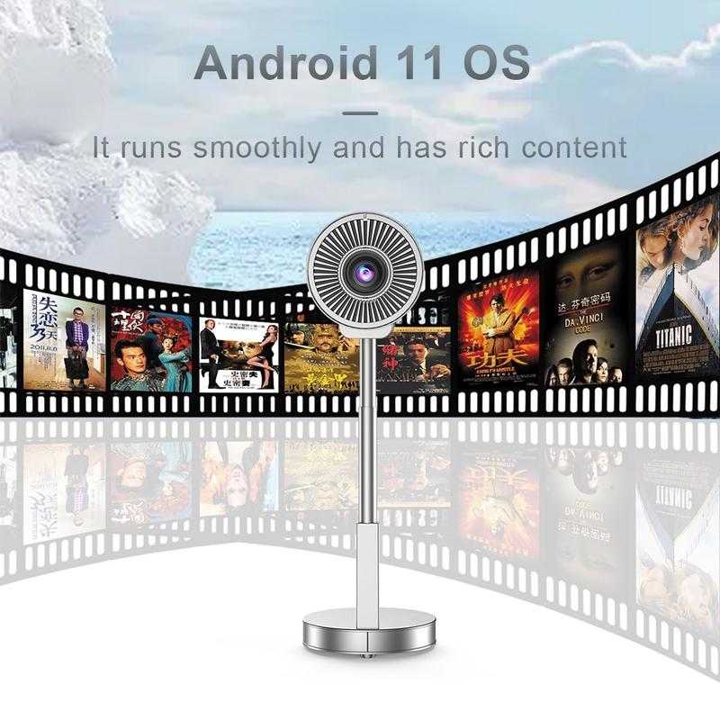 Product Introduction of 【SG Ready Stock】 Mini 4K Full HD Projector Netflix Smart Android Ultra HD 1080P  Video Wireless WiFi Bluetooth Connection 3D Sound Speaker Portable Outdoor Office Home Theater Audio Adjustable Usb with Phone Screen Sync Wired LED Movie Projector LCD 10