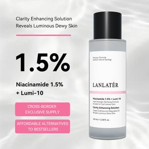 LANLATER Toner Penyelesaian Niacinamide 1.5% + umi-10 Faktor untuk Kulit Dewy dan Cerah 100 mL Clarity Enhancing Solution