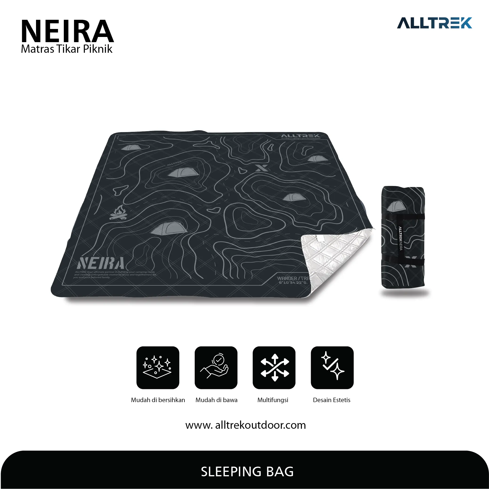 ALLTREK Matras Tikar NEIRA 2x2M Moistureproof Outdoor Mattress