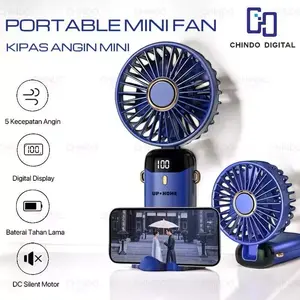[CDOS] FAN N15 Kipas Angin Lipat Mini Portable LED Display 5-Speed Wind Adjustment Kipas Genggam