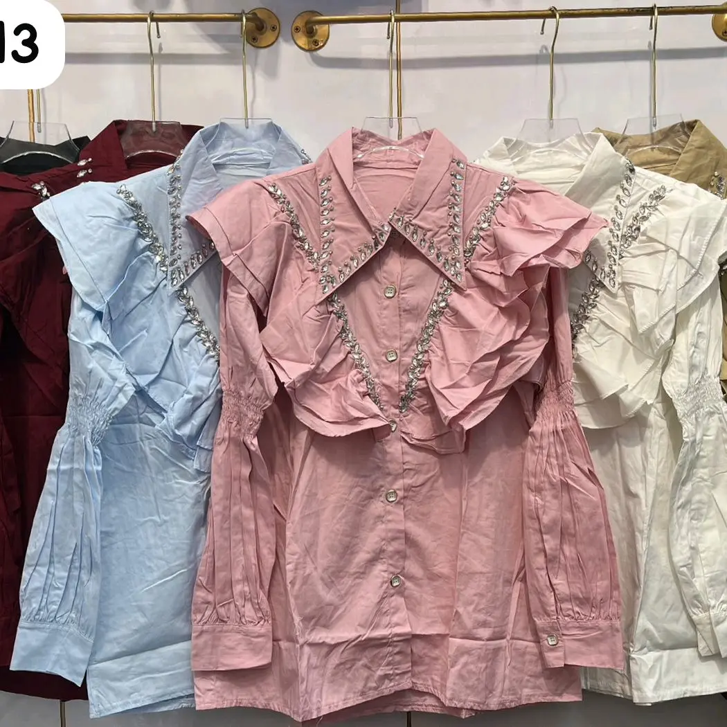 Atasan kakya kemeja wanita kekinian free size quality premium kerah  Motif Nyaman