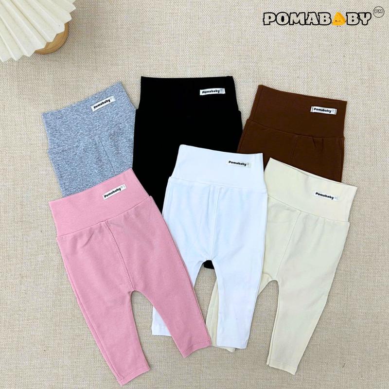  Quần Legging Dài Cạp Cao Đũng Bỉm Vải Zip Co Giãn Cực Đẹp Cực Sang Chảnh Cho Bé Trai Bé Gái POMABABY 