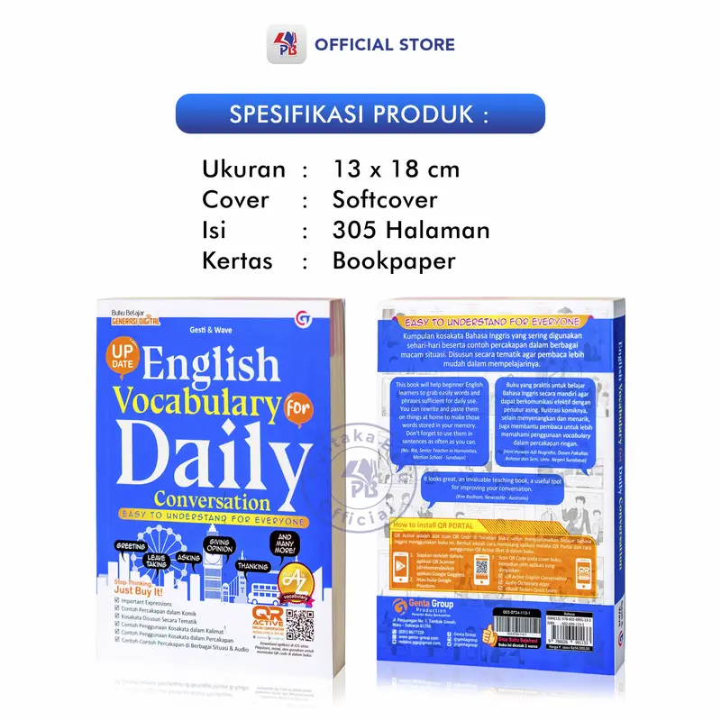 Buku Bahasa Inggris Everyday English Conversation Lancar Percakapan Bahasa Inggris Sehari hari / English Vocabulary For Daily Conversation / Mahkota Kita - MK 4