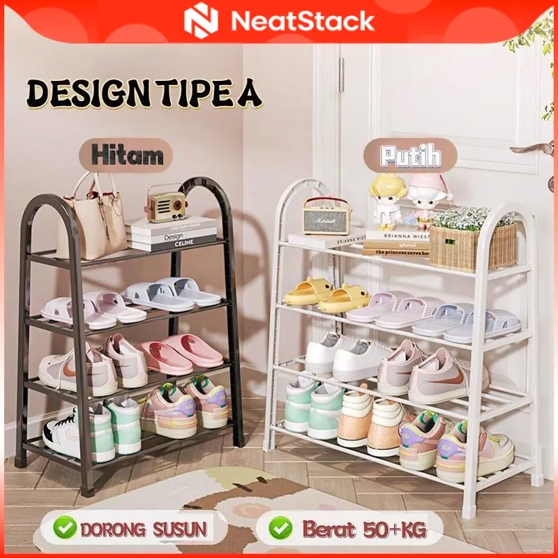 Neatstack - Rak Sepatu Besi 4+5 Susun Estetik Minimalis | Anti Karat Kuat Portable Serbaguna