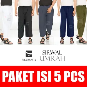 Paket Hemat 5 Pcs Sirwal Umrah Pria bahan katun soft, celana sirwal by alghani