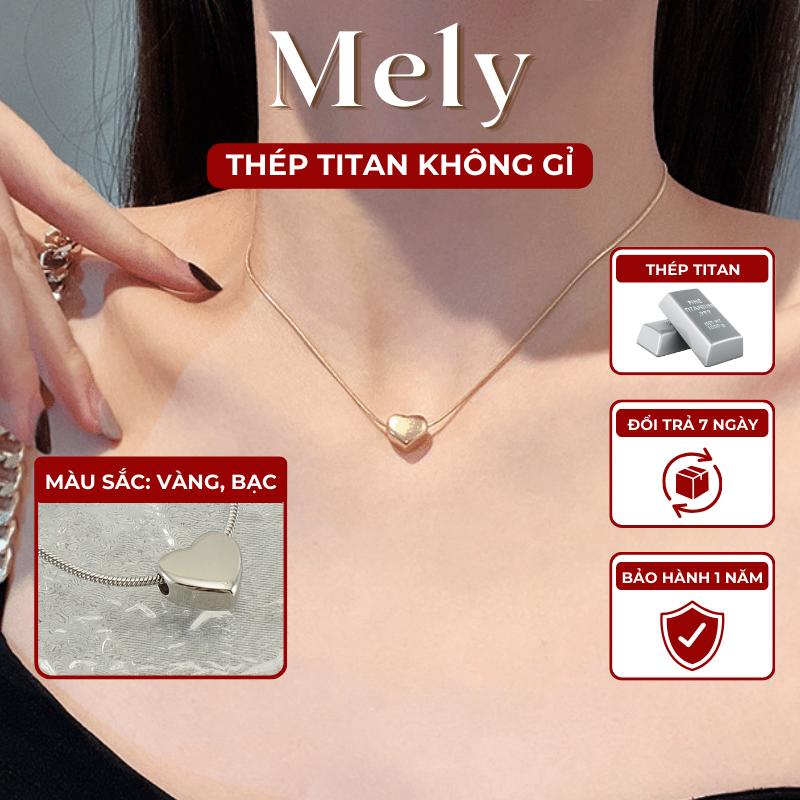 [KHÔNG ĐEN GỈ] Dây chuyền Nữ thép Titan hình tim thiết kế mặt trơn bóng phụ kiện thời trang - Mely TT57
