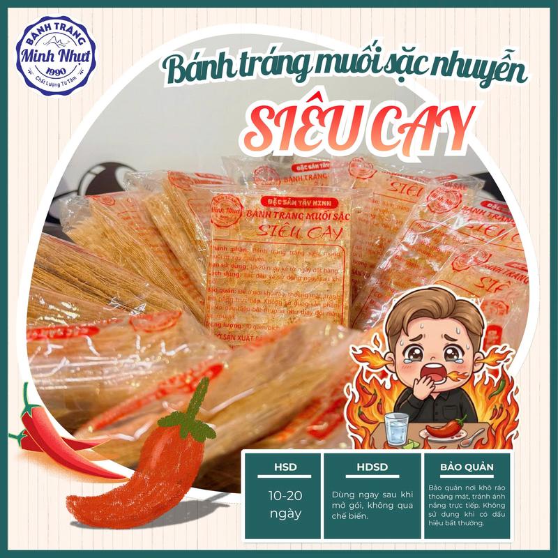 Bánh Tráng Muối Sặc Nhuyễn Siêu Cay Tây Ninh, Mềm Thơm Đậm Vị Cay Tê Dại, Ăn Vặt Ngon, Đặc Sản, 30gam/gói, Túi Gói Tiện Lợi