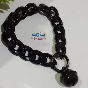 KALUNG KUCING RANTAI PREMAN SPECIAL HITAM LONCENG UFO 22 MM