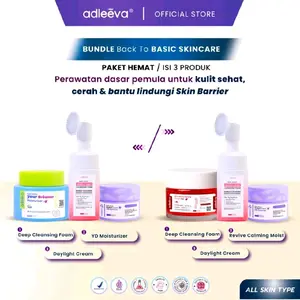 ADLEEVA- BUNDLE Basic Skincare Kit Isi 3 Produk Deep Cleansing Foam YD Moisturizer Daylight Cream untuk Semua Jenis Kulit