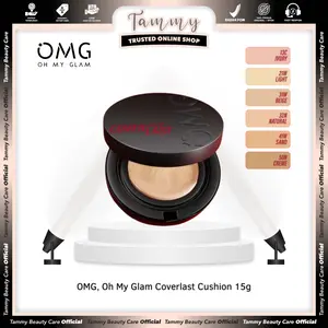 OMG Oh My Glam Coverlast Cushion 15g - Foundation Concealer Skin Tint Make Up - High Coverage Dewy Finish Glow - Tahan Lama Hingga 12 Jam