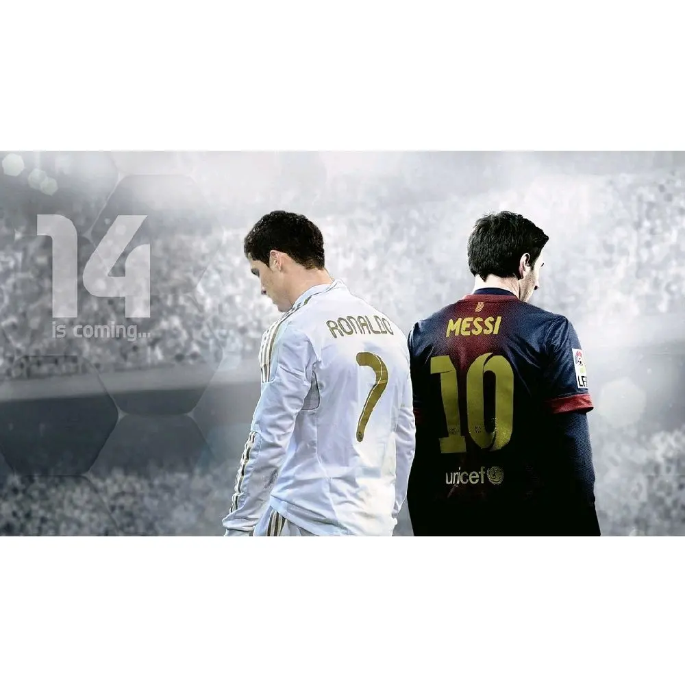 Stiker Messi & Ronaldo Ukuran 15x20cm - Poster Olahraga Terkenal untuk Dekorasi Rumah