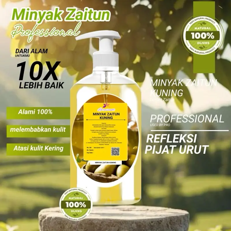 MINYAK ZAITUN PREMIUM MURNI PIJAT URUT REFLEKSI PELUMAS BPOM Mengencangkan 3
