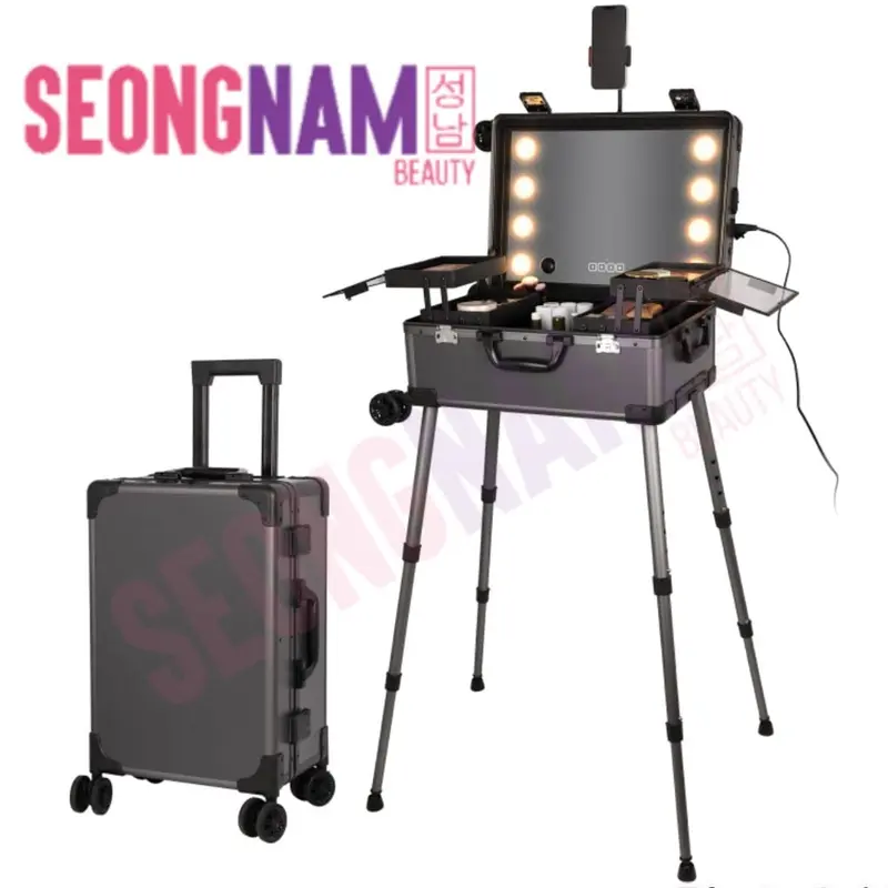 BRAND NEW Seongnam Makeup Case / Koper Makeup Touchscreen dengan 8 lampu LED Touchscreen , bluetooth, speaker, dan kaki meja 4