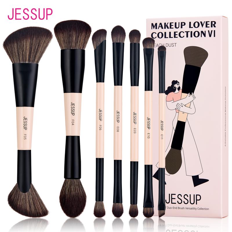  Bộ Cọ Trang Điểm Jessup 3   5   7 Cái Cọ Trang Điểm Hai Mặt Cho Kem Nền Kem Che Khuyết Điểm Phấn Đánh Phấn Mắt Phấn Nền Tạo Đường Viền Pha Trộn Phấn Bronze Lông Mày Và Bút Kẻ Mắt Không Thử Nghiệm Trên Động Vật Với Cát Đào T600 