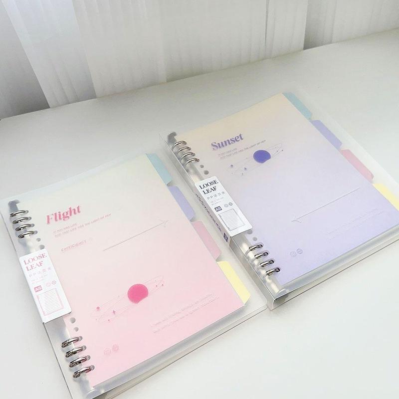 Binder B5 A5 Buku Tulis Sekolah Notebook Aesthetic Korea Kertas Binder A5 Transparant Cover Binder Notepad Alat Tulis Sekolah Lucu 6