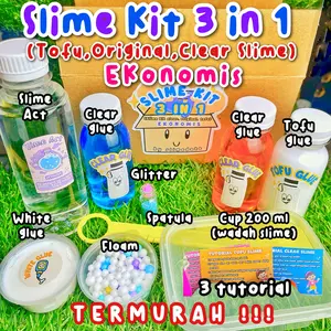 [PROMO] Slime Kit 3 in 1 Ekonomis murah lengkap II Mainan anak II mainan lucu II mainan kreativ Squishy Toys