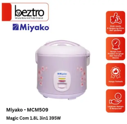 Miyako MCM509 Magic Com 1.8L 3in1 395W Pemanas Penghangat MCM 509 Penanak Nasi Cooker