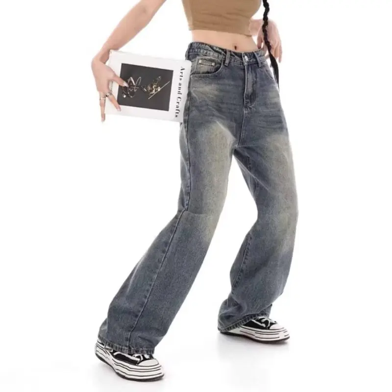 Celana Whisker Jeans Baggy Loose Skena Super Premium Highwaist Kulot Jeans Wanita Loose Korean Style kekinian Panjang Nyaman Boyfriend Khaki Melar Tebal 3