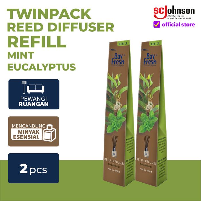 Gambar [Twin Pack] Bayfresh Reed Diffuser Refill Mint Eucalyptus dari SC Johnson & Son Indonesia Kota Tangerang Tokopedia
