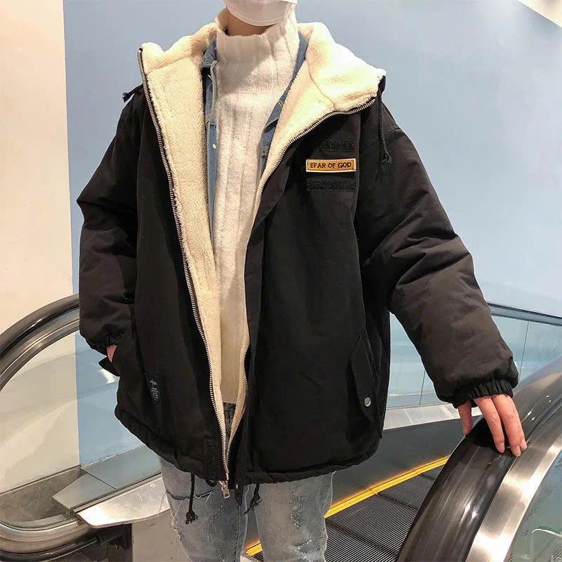  Áo khoác unisex lót lông cừu -E.FAR OF G..O.D Nam nữ đều mặc áo dày dặn 2 lớp siêu ấm chất siêu đẹp phao aokhoac áo phao áophao aolong 