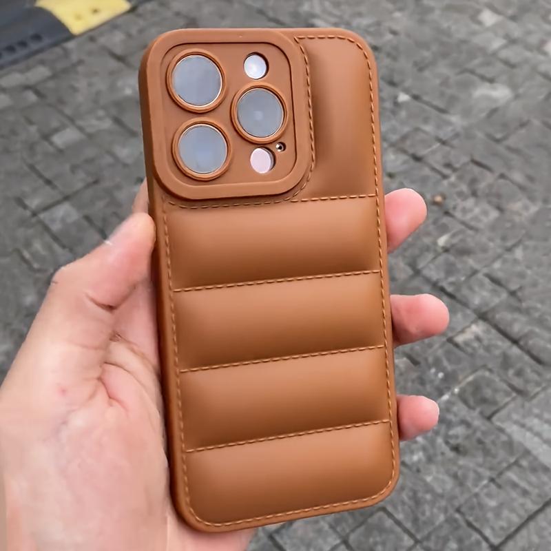 Ốp Điện Thoại Kiểu Áo Phao Sang Trọng Và Nhẹ, Dành Cho iPhone 16, 15, 14, 13, 12, 11, Pro Max, Ốp Chống Sốc Và Chống Trượt, Thời Trang, Ấm Cúng, Bền, Bảo Vệ Chống Trầy Xước