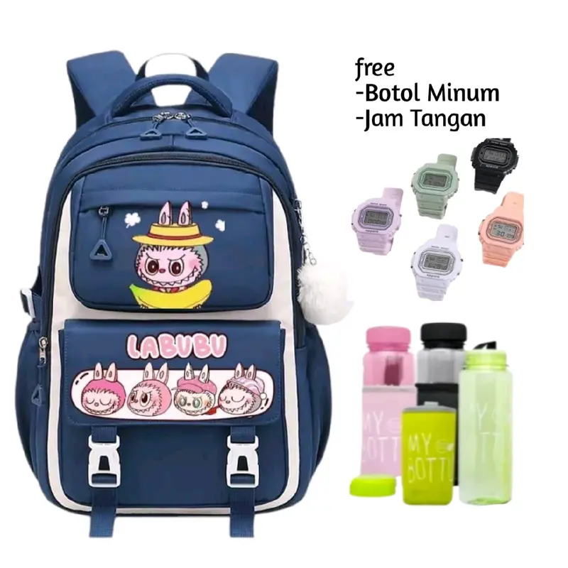Tas Ransel Anak Perempuan Tas Ransel Anak Sekolah Tas Ransel Anak Karakter LABUBU 2