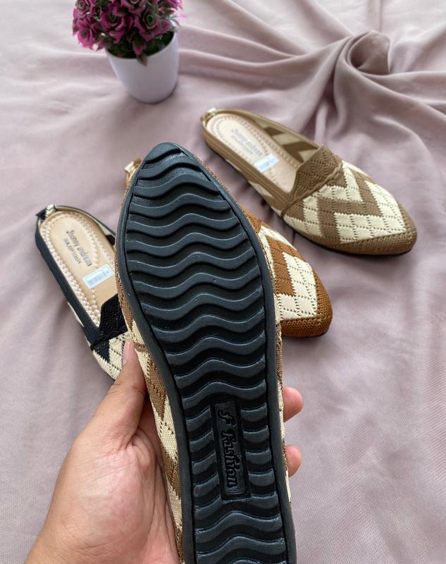 Flatshoes Rajut Wanita Sepatu Slip On Kekinian - Sol Karet Antislip 7