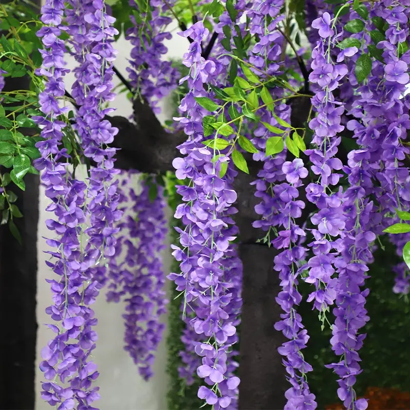 [12PCS] WISTERIA GANTUNG JUMBO / Bunga Wisteria Besar Warna Putih Merah Plastik 3