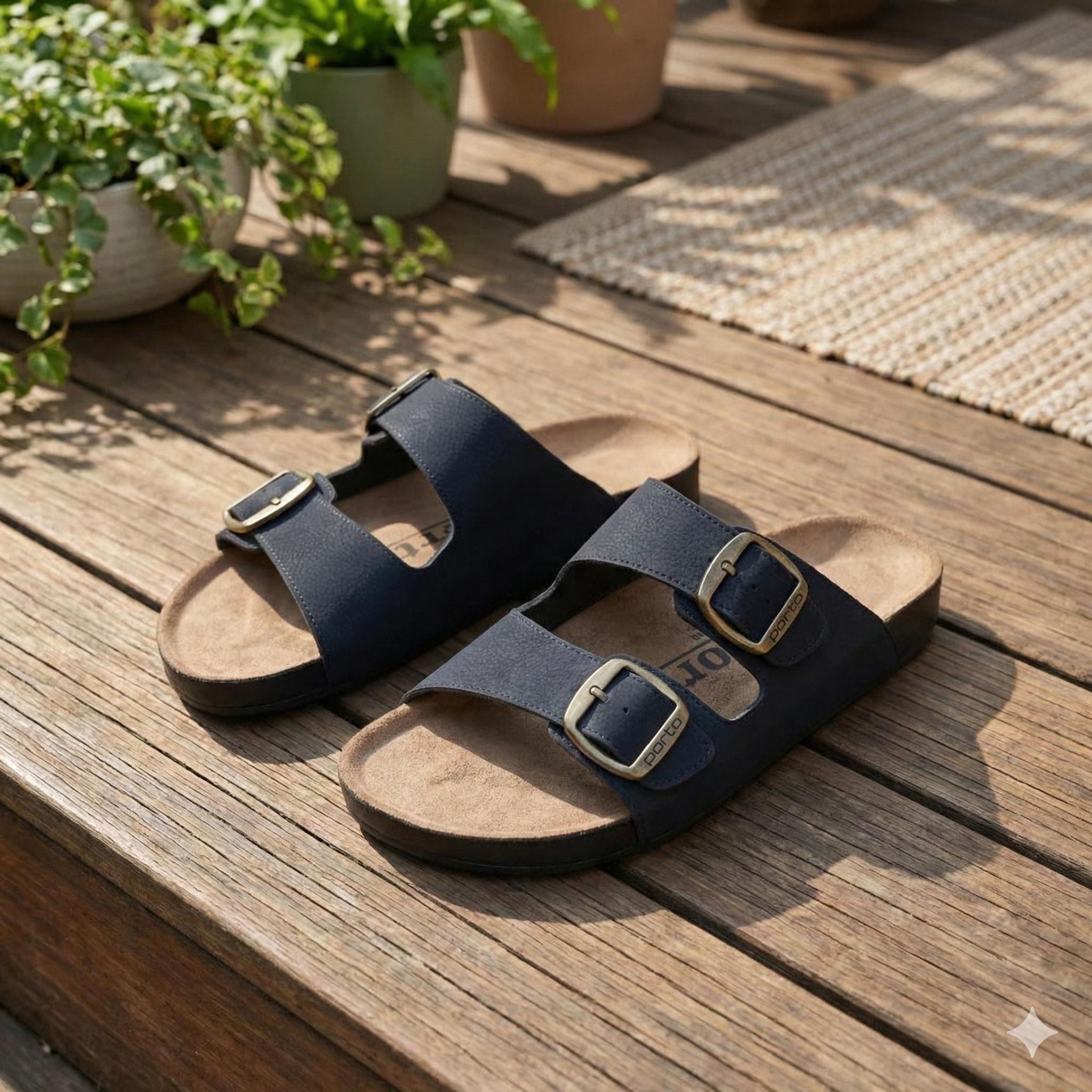 Porto Vintage Walter - Sandal Lebaran Ringan Pria Smooth Sintetis Kasual