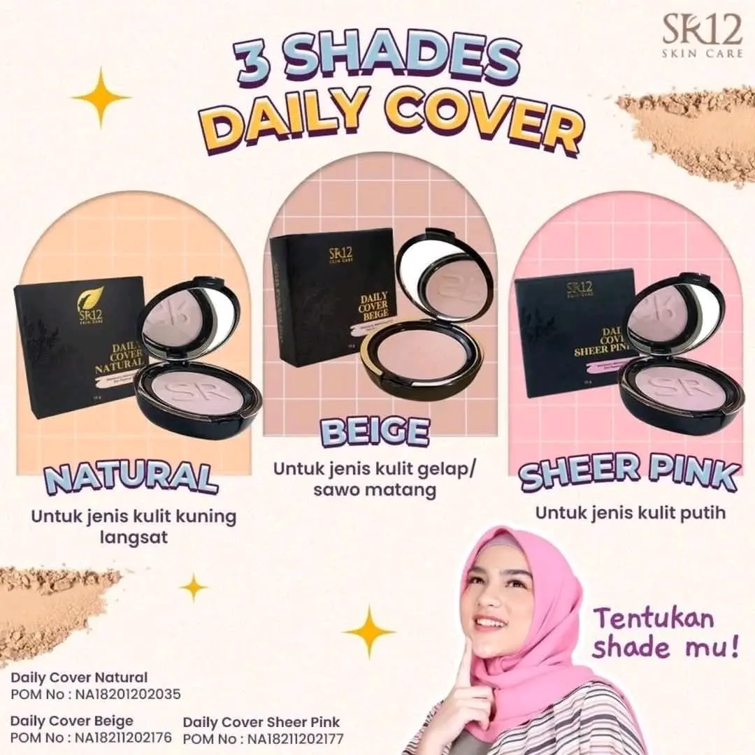 DAILY COVER SR12 / BEDAK PADAT ANTI LUNTUR / KENA KERINGAT GLOWING