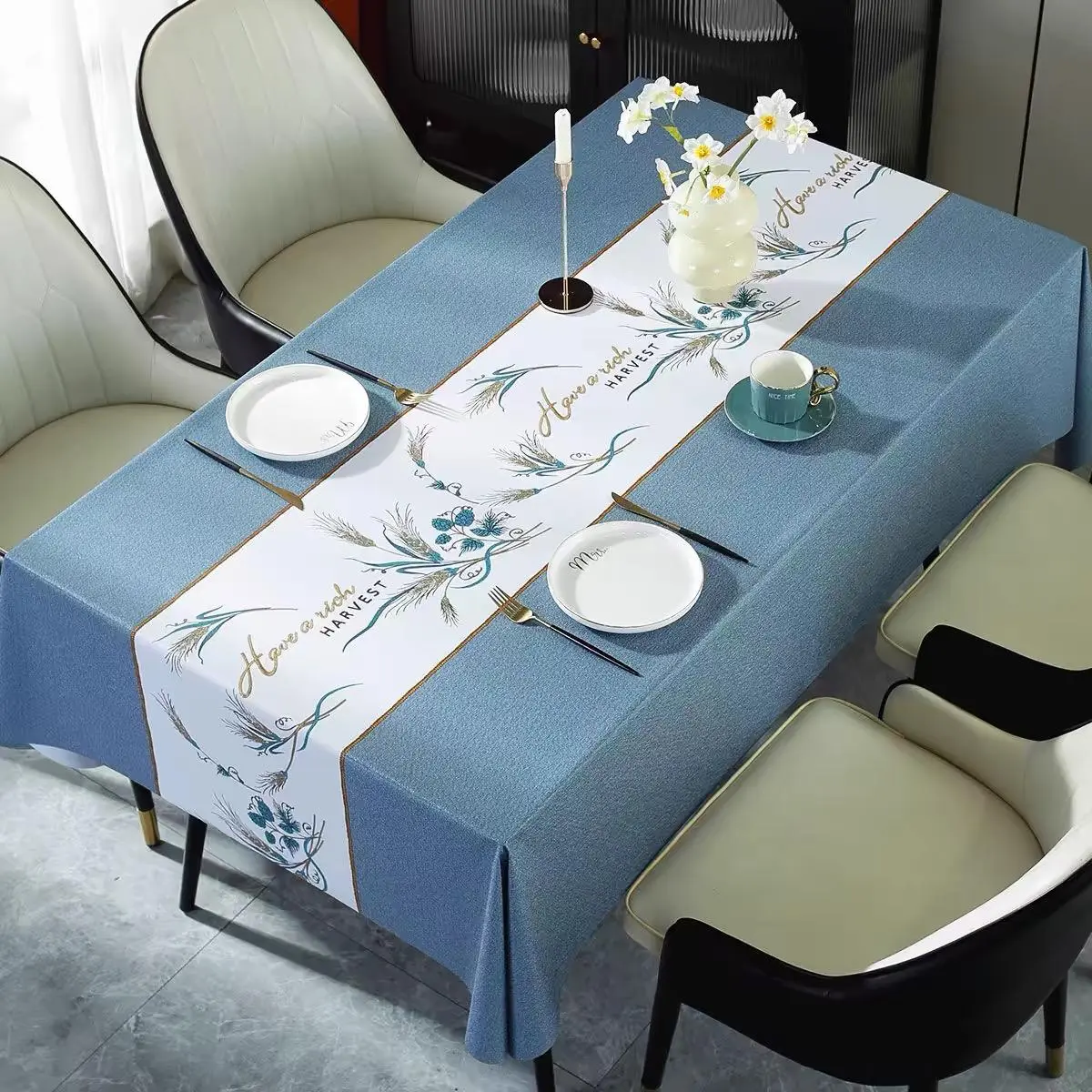 Taplak Meja Makan Waterproof Anti Air Ukuran 137cm x 183xm Bahan PEVA Tahan Air