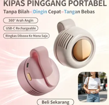 Kipas leher mini tanpa bilah – aliran udara 360° ° Kipas angin elektrik portabel bertenaga tinggi dan senyap, kipas angin pribadi untuk musim panas, kipas USB untuk rumah, kantor, dan perjalanan.