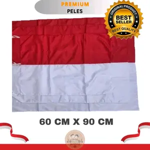 Bendera MERAH PUTIH PELES Mengkilap Halus 60cm x 90cm Best Seller Kualitas Terbaik