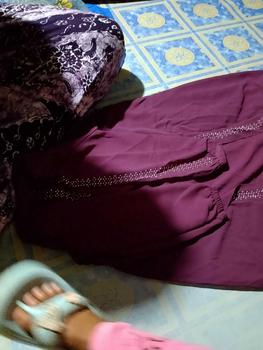 Product Review of NAUREEN SERIES DRESS GAMIS PESTA SARIMBIT COUPLE KIDS AND MOM BAHAN CERUTY BABYDOLL FULL PURING baju from F**a 1