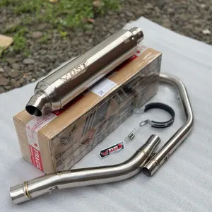 Knalpot original DST racing P1 jenong Titan full system Header full bending motor sport 150cc inlet 50mm full stenlis